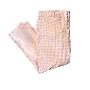 TALBOTS Pink and White Ankle Gingham Pants